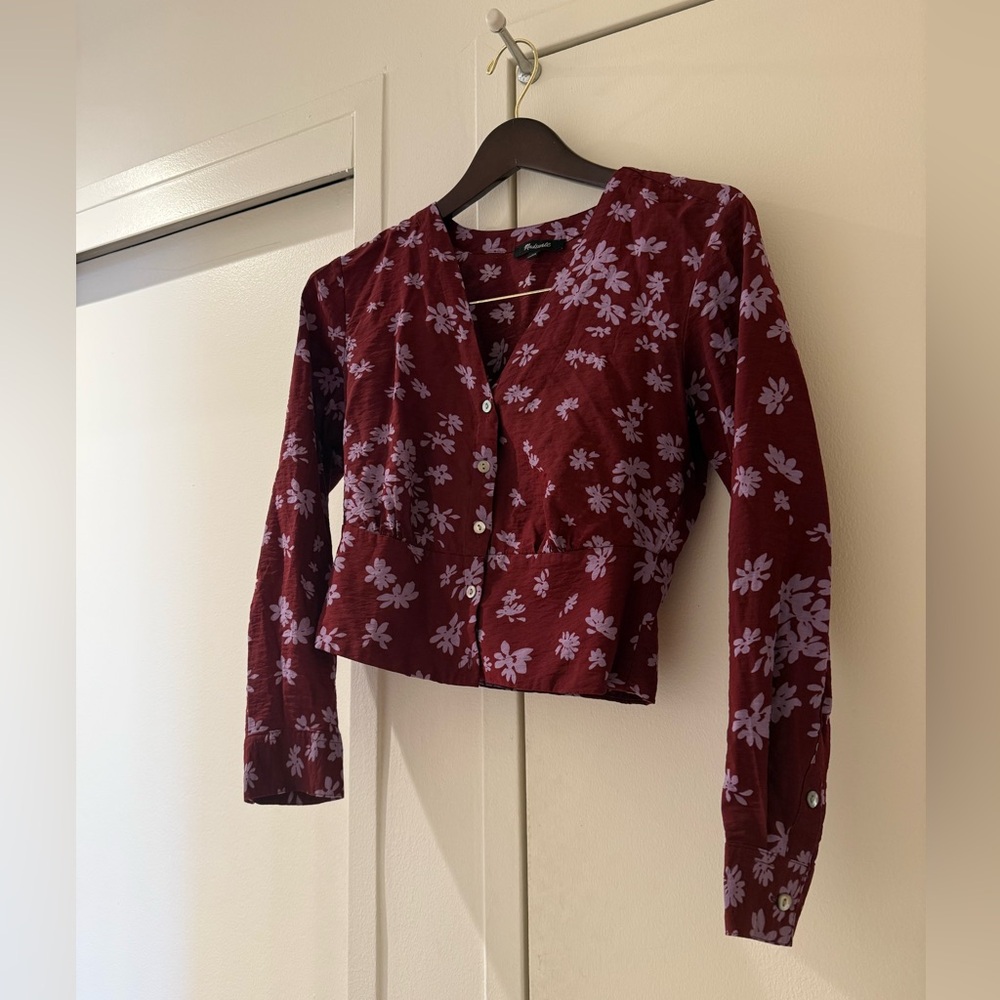 Madewell Floral Burgundy shirt